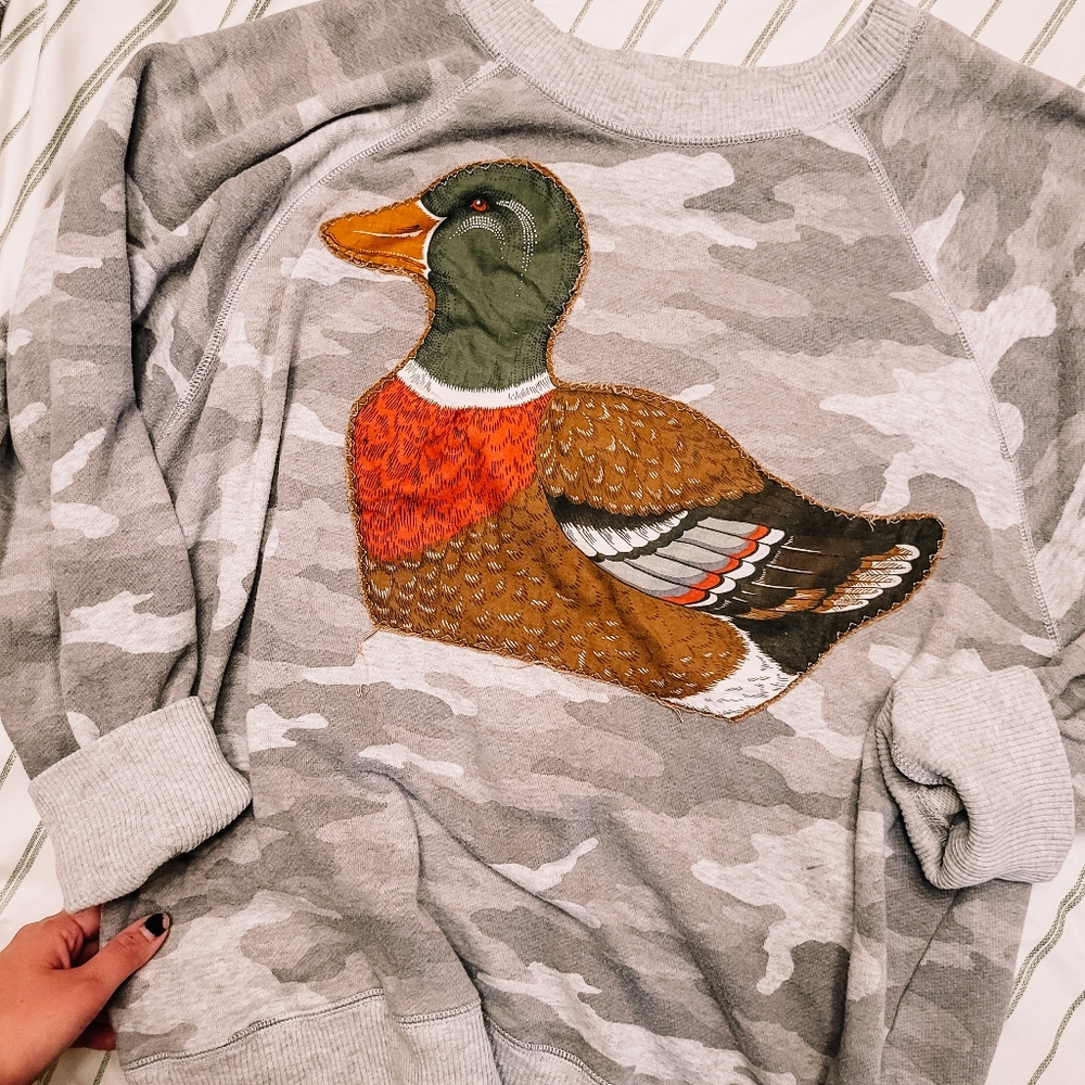 Mallard Duck Upcycle Sweatshirt